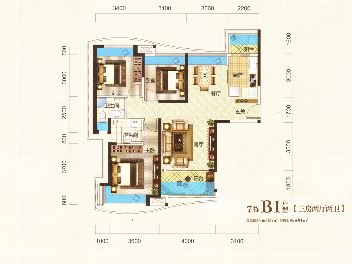 东城·畔山中心城7栋b1_东城·畔山中心城户型图-珠海搜狐焦点网