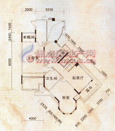 翡翠绿洲森林半岛5,6栋01单元复式二层平面户型