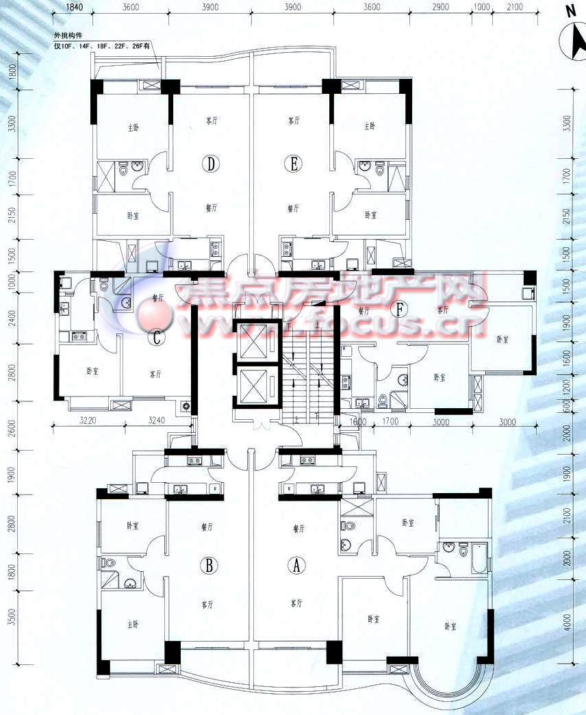 金碧翡翠华庭1,3号楼7-28层平面图_金碧翡翠华庭户型图-广州搜狐焦点