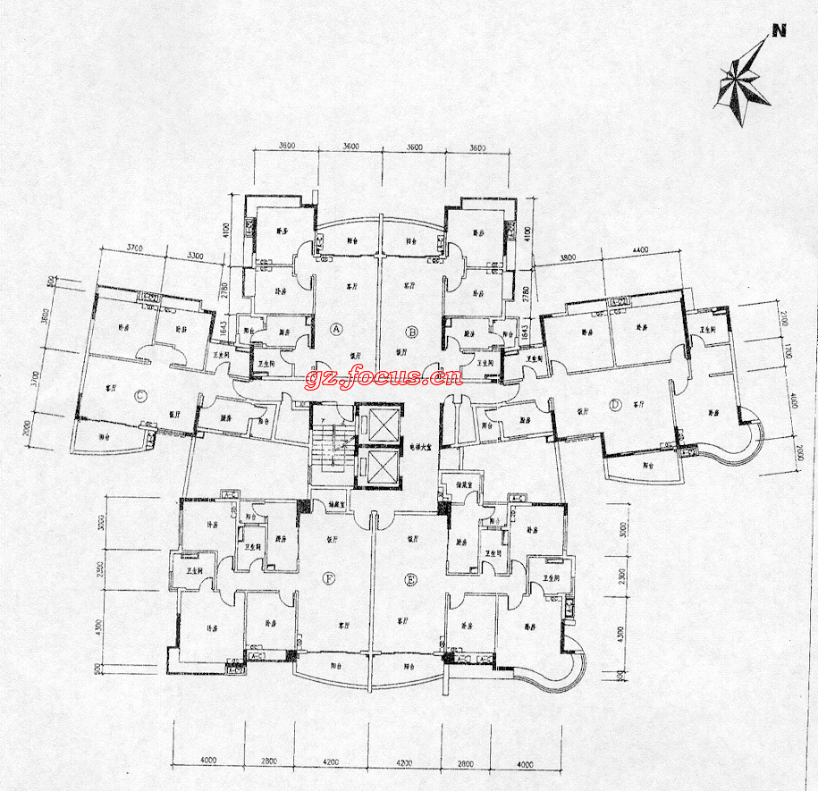 黄埔花园b6栋4-12层平面_黄埔花园户型图-广州搜狐焦点网
