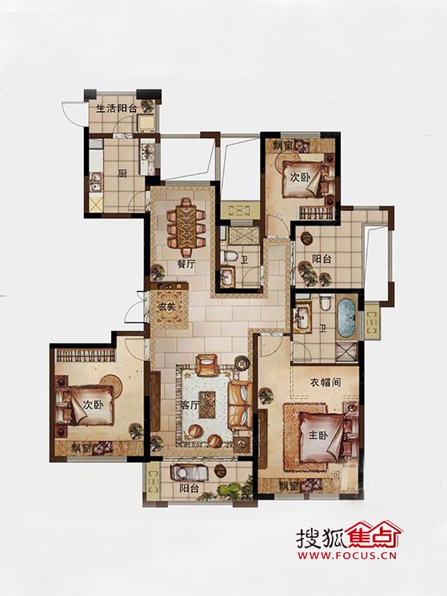 保利滨湖天地高层d2户型_保利滨湖天地户型图-慈溪搜狐焦点网