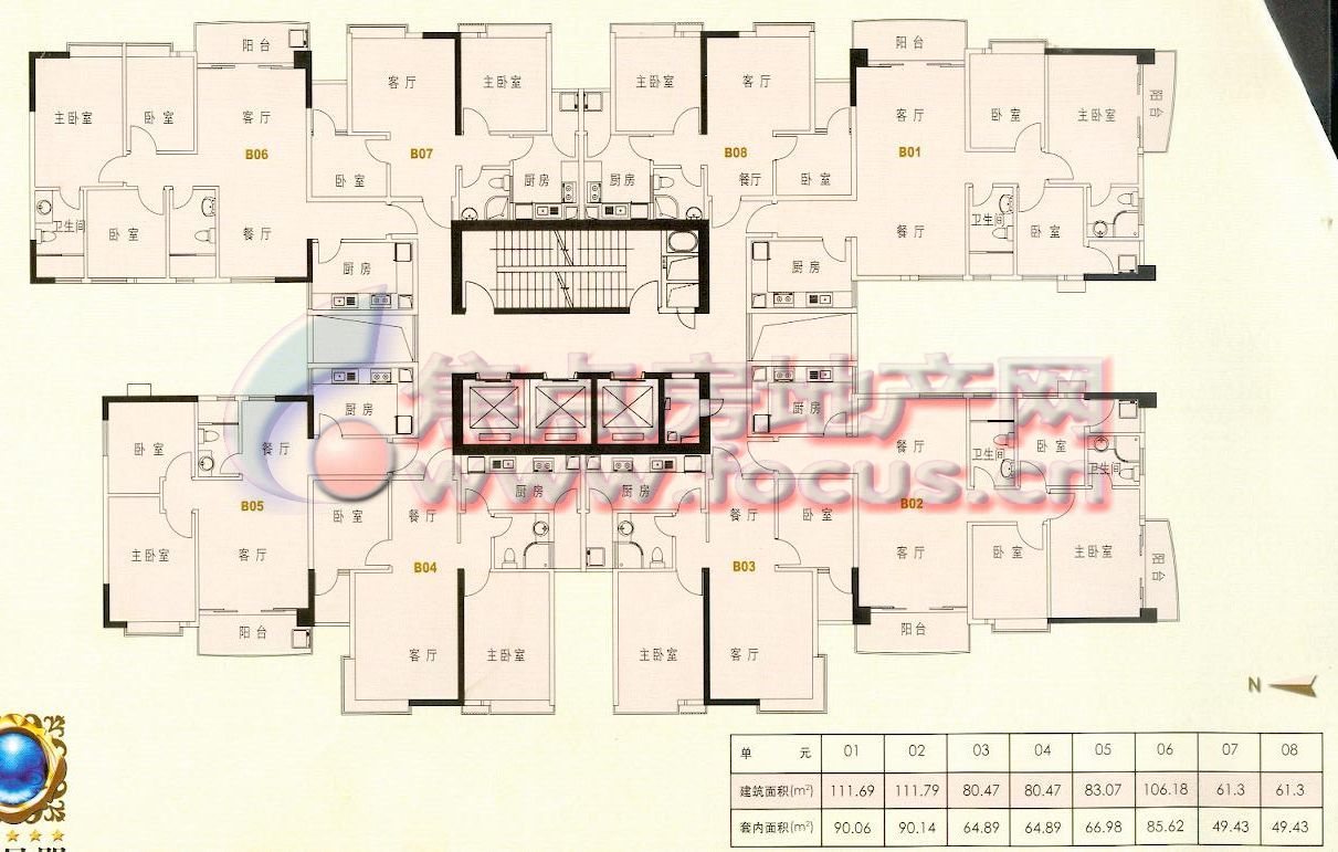 文星阁财兴大厦b栋7-29层平面_文星阁户型图-广州搜狐焦点网