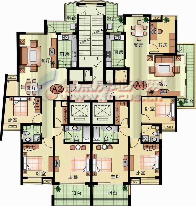 年华 3室 2厅 2卫139平方米a2_广宇西城年华户型图-杭州搜狐焦点网