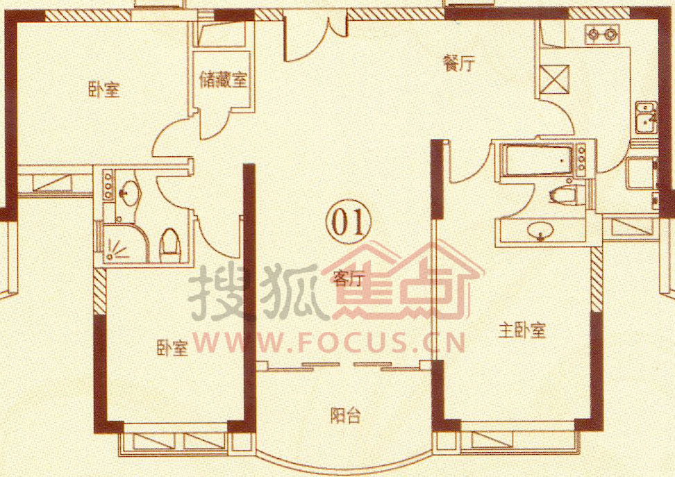 恒大御景半岛24号楼标准层01单位_恒大御景半岛户型图-广州搜狐焦点网