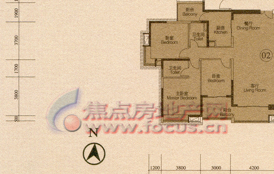 中海璟晖华庭中海璟晖华庭a8栋4-28层02单元_中海璟晖华庭户型图-广州